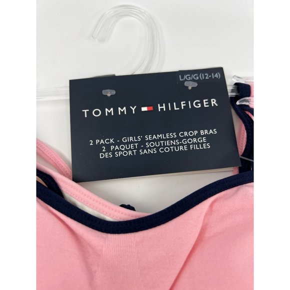 NWT Girl’s Tommy Hilfiger Seamless Crop Bras Set of 2 Size Large 12/14 - Picture 2 of 3
